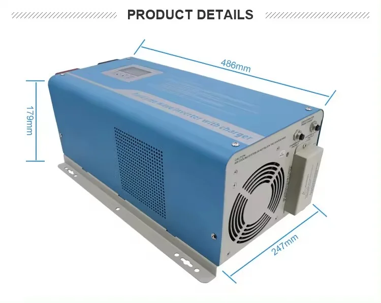 Low Frequency Off-grid Pure Sine Wave Inverter Voltage Battery 12-24-48-96VDC With Charger 1KVA 2KVA 3KVA 4KVA 5KVA 6KVA 8KVA 8