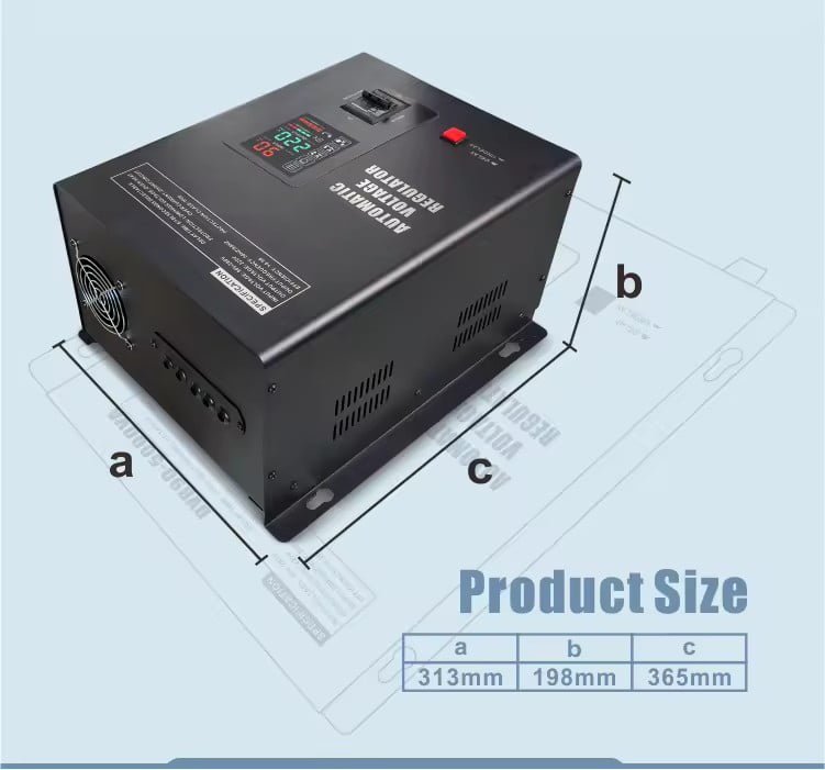 SVC-W Régulateur de tension électronique automatique AVR - Stabilisateur de tension pour la maison 1KVA 1.5KVA 2KVA 3KVA 5KVA 7.5KVA 10KVA 15KVA 4